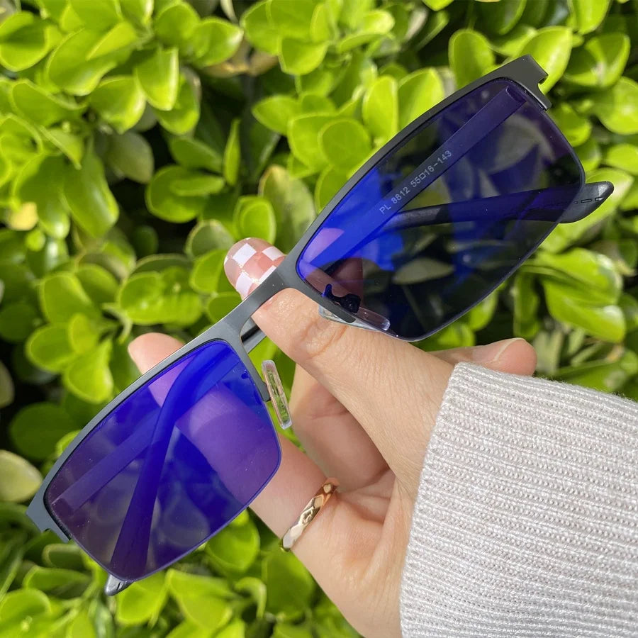 2026 men's photochromic glasses anti blue light UV400 indoor outdoor 2026 lens metal Half-frame from qingqing