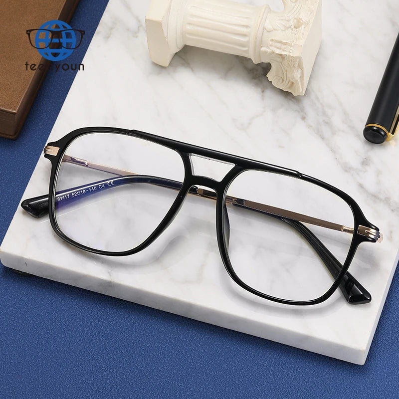Teenyoun TR90 Men's Square Frame Simple Business Anti Blue Light Glasses Women Wholesale Blue Light Blocking Eyewear Eyeglasses