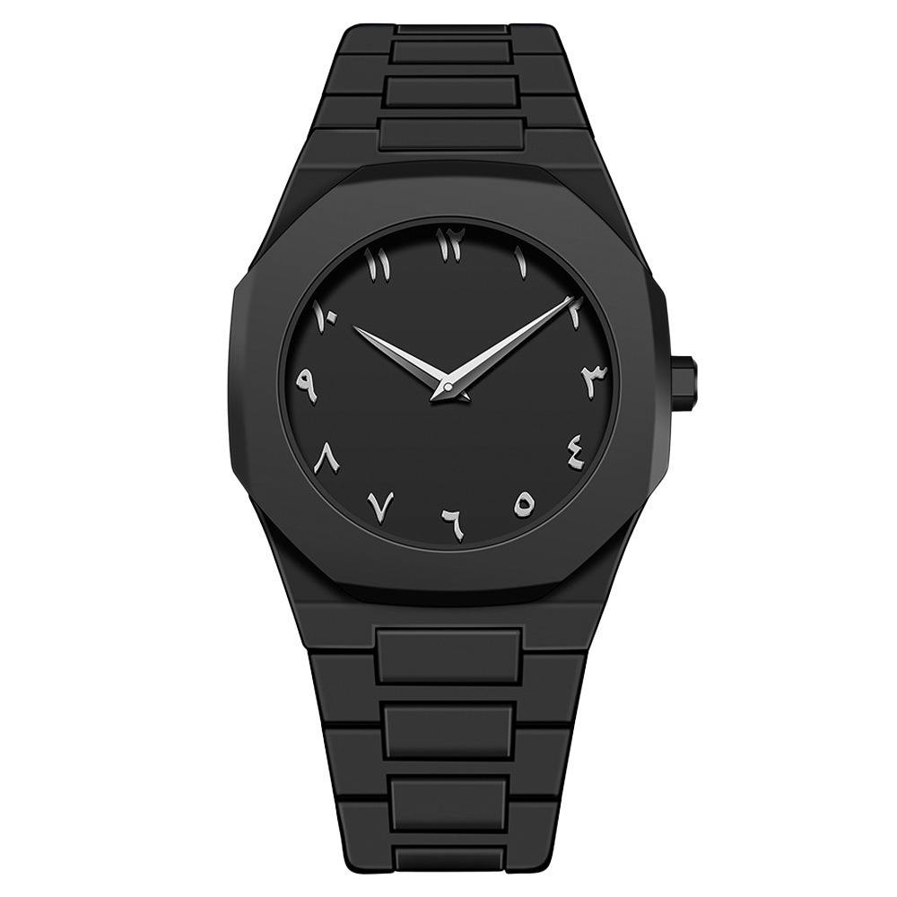 Montre-Bracelet Homme à Quartz Moderne Minimaliste Luxe Fashion avec Cadran Chiffres Arabes Calendrier Étanche Sport Affaires