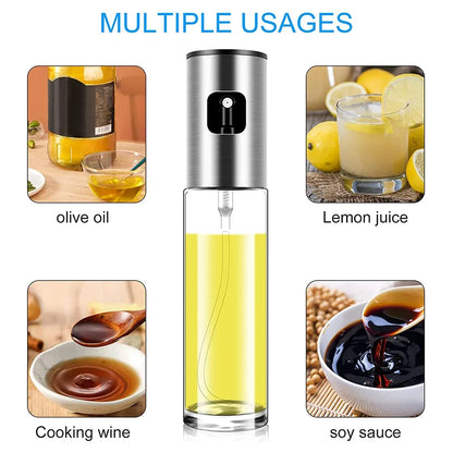 Glass Spray Bottle Kitchen Tool Spray Oiler Seasoning Condiment Bottle Pump Oil Pot Leak-Proof Grill BBQ Sprayer Oil Dispenser