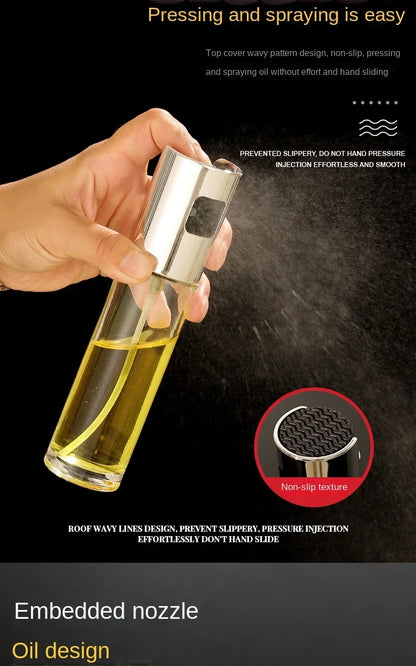 Glass Spray Bottle Kitchen Tool Spray Oiler Seasoning Condiment Bottle Pump Oil Pot Leak-Proof Grill BBQ Sprayer Oil Dispenser
