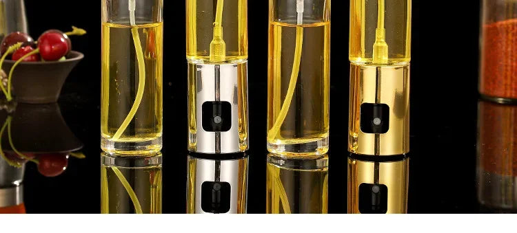 Glass Spray Bottle Kitchen Tool Spray Oiler Seasoning Condiment Bottle Pump Oil Pot Leak-Proof Grill BBQ Sprayer Oil Dispenser