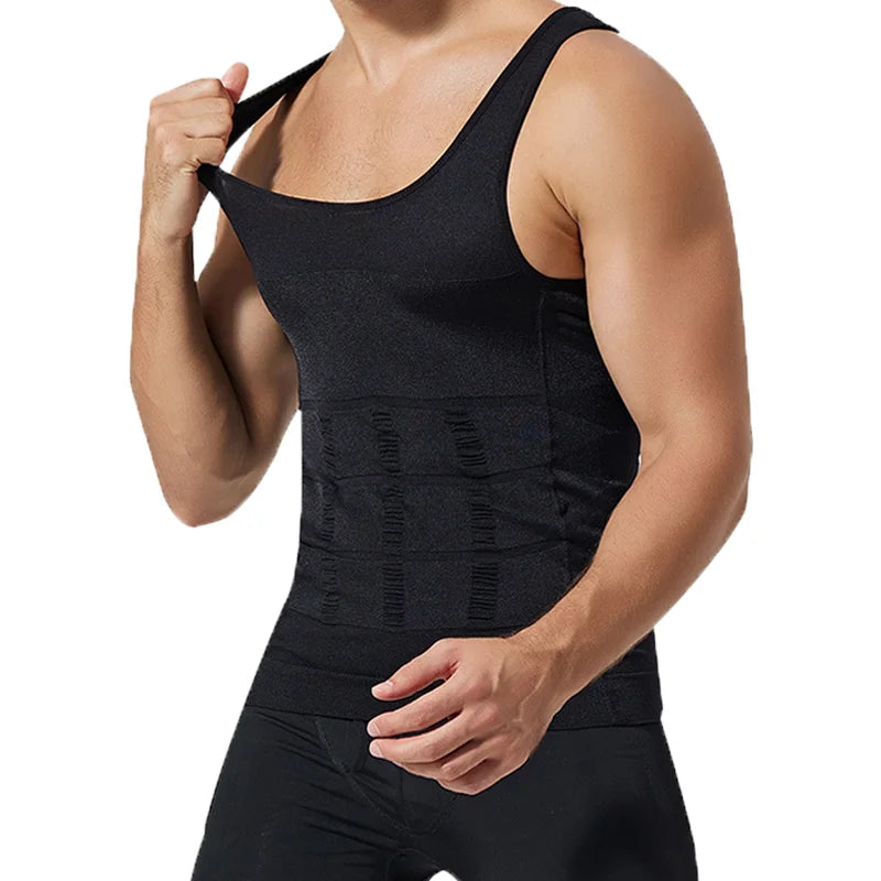 Men Compression Body Shaper Vest Slimming Tank Tops Waist Trainer Belly Control Undershirts Shapewear Weight Loss Workout Vest