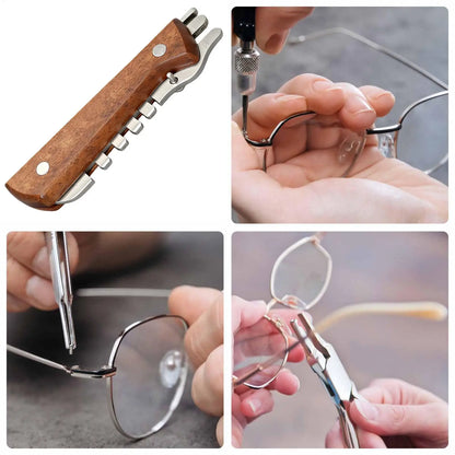 Glasses Adjuster Tool Professional Non-Slip Optician Aid Eyeglass Arm Repair Kit for Men Women Boys Girls Youth Teens Son
