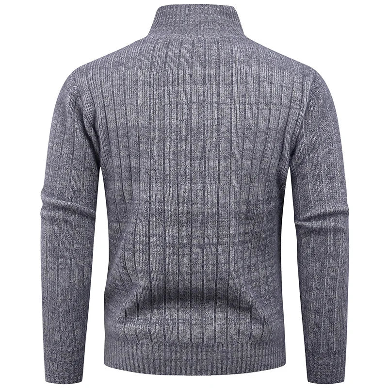 Sweater Men's Autumn and Winter New Style Men's Fashion Trend Semi-zipper Sweater Men's Knitted Sweater