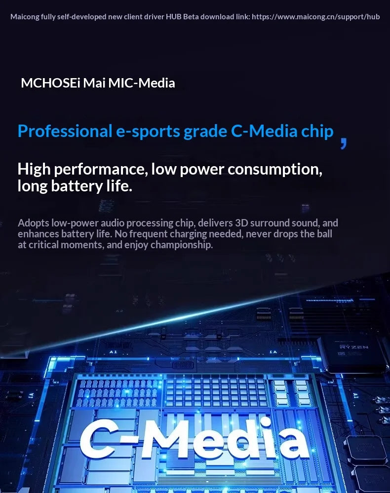 MCHOSE V9 Pro 2 Headset with Microphone Three Mode Bluetooth Wireless Computer PC Gamer Headphones Accessories V9 Pro MCHOSE