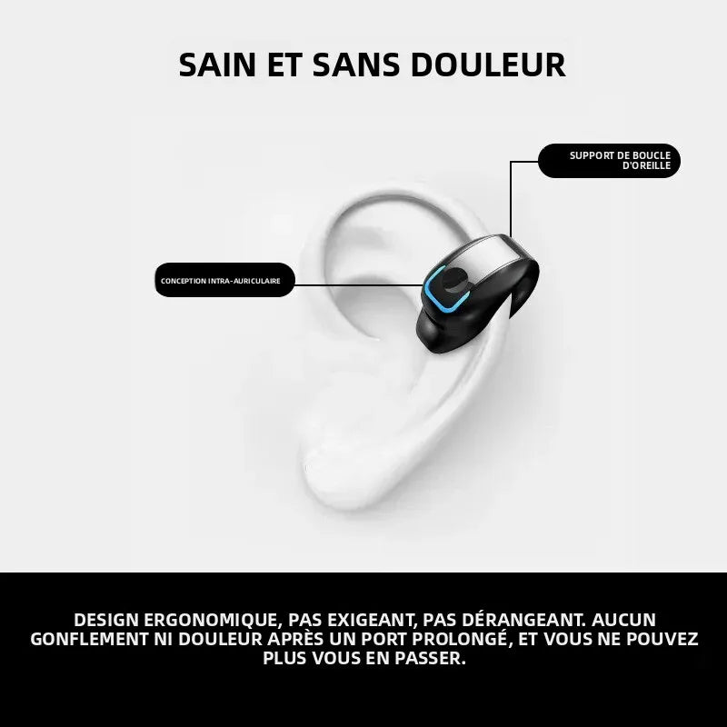 Earphone Clip Wireless Bluetooth Headphone Bone Conduction Headset High Quality TWS Auriculares Sport Noise Canceling With Mic