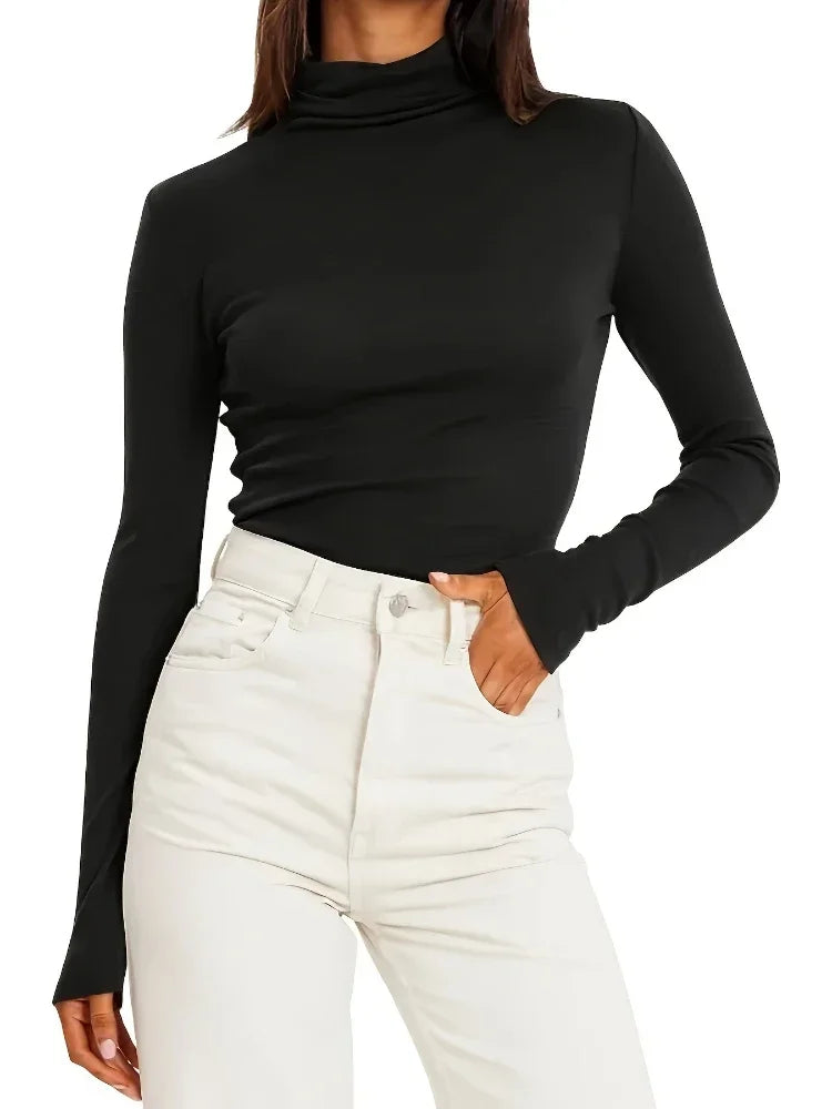 Plus Size Women Sweater 2025 New Autumn Winter Thick Knitted Ribbed Pullover Sweater Breathable Turtleneck Slim Warm Pull Femme