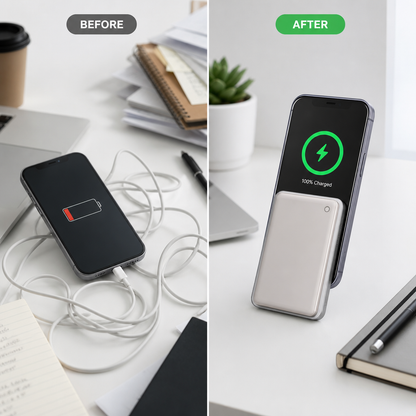 Batterie externe magnétique sans fil personnalisable avec logo